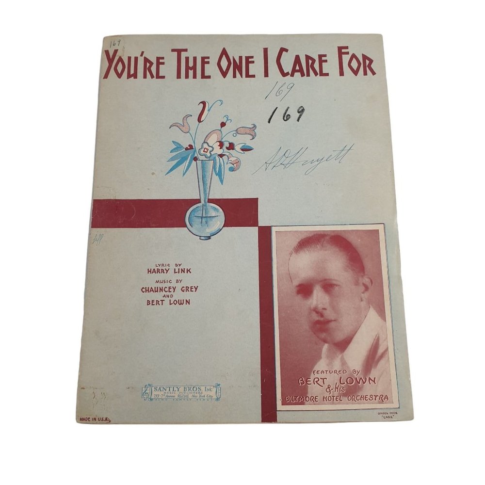 Vintage Sheet Music You're The One I Care For 1930 Piano Voice Ukulele Easy List